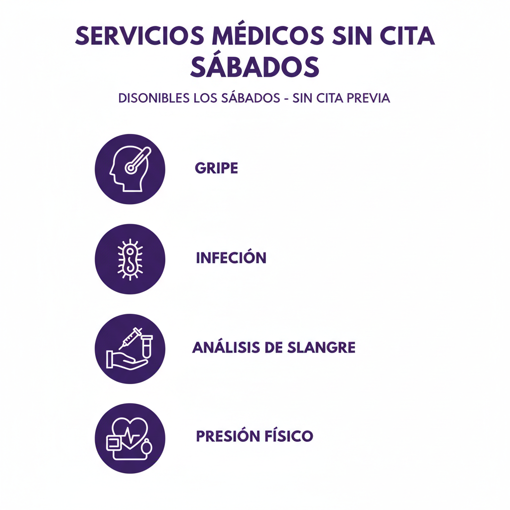 Lista de servicios disponibles los sábados en CityHealth San Leandro sin cita