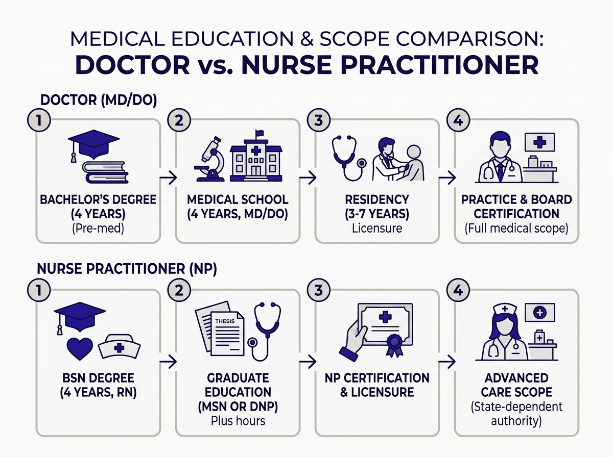 Scope of practice comparison for doctors and nurse practitioners by state