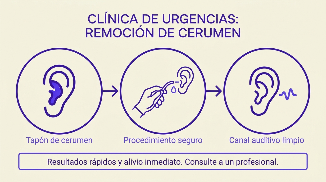 clinica de urgencias remueve cerumen