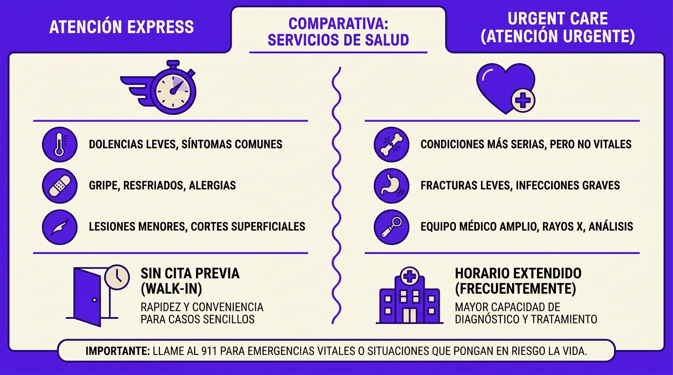 atencion express vs urgent care