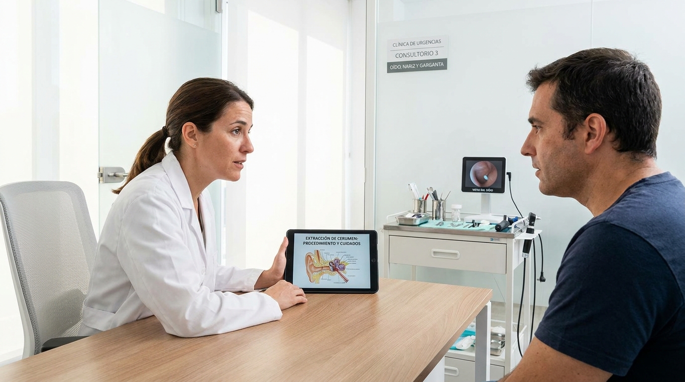 clinica de urgencias remueve cerumen