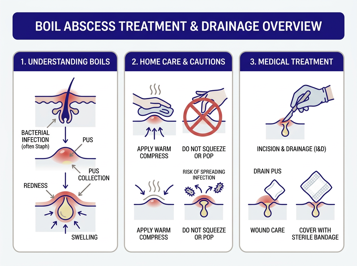 Signs you need urgent care for boils infographic
