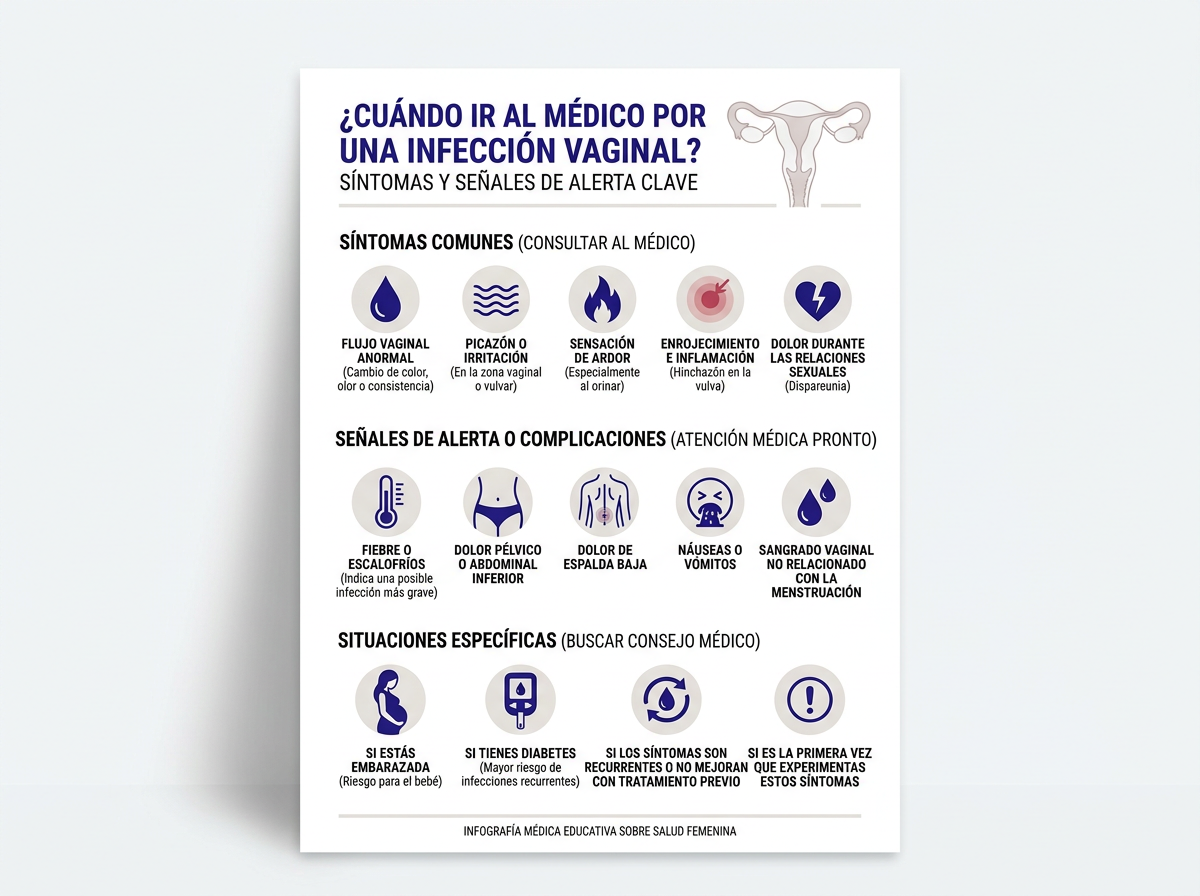 Comparación de tipos de infección vaginal — candidiasis, vaginosis bacteriana, tricomoniasis