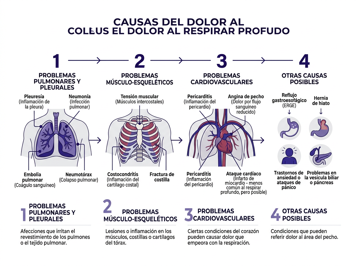Protocolo de cuidado en casa para el dolor al respirar profundo causas musculares o leves