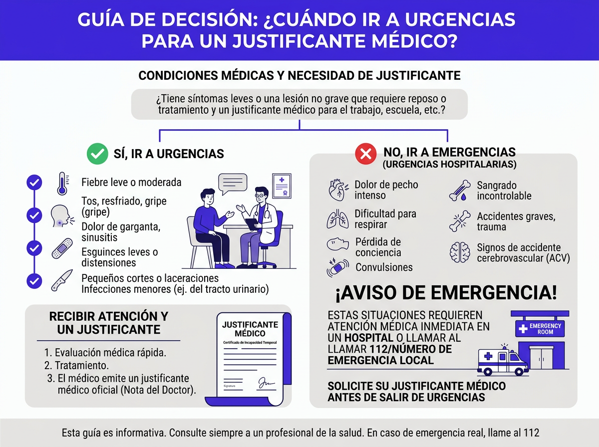 Cuándo usar urgent care o atención virtual para una nota médica
