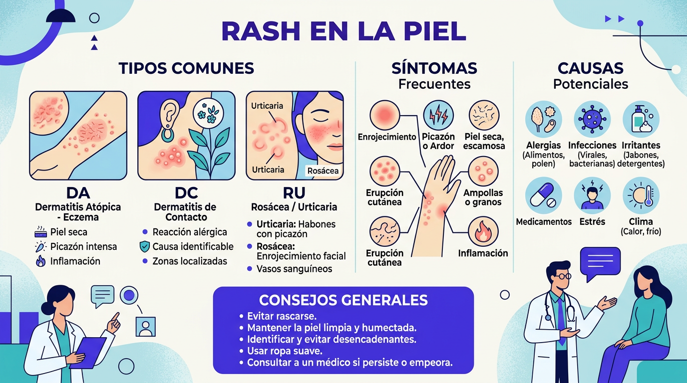 Rash en la Piel: Causas Comunes, Qué Hacer y Cuándo Ir al Doctor