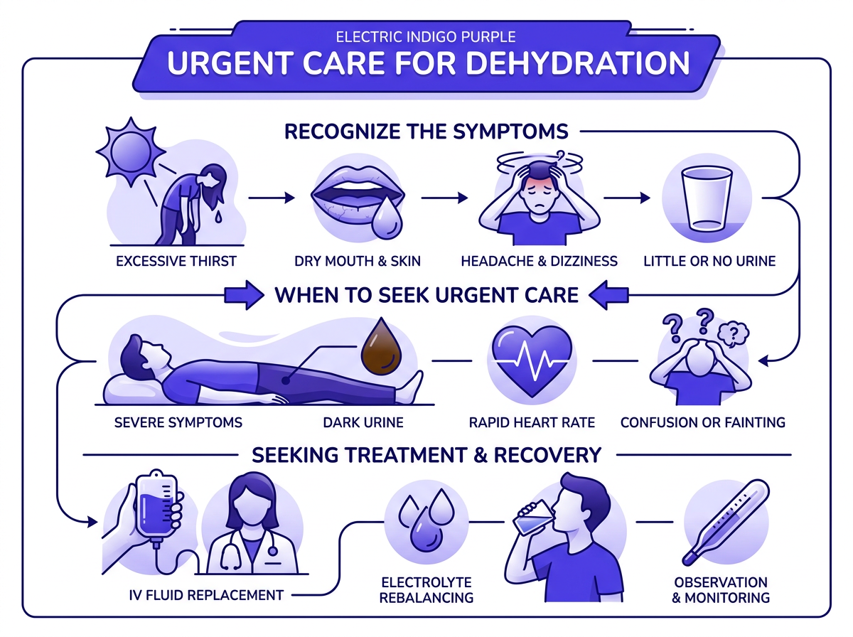 urgent care for dehydration symptom guide