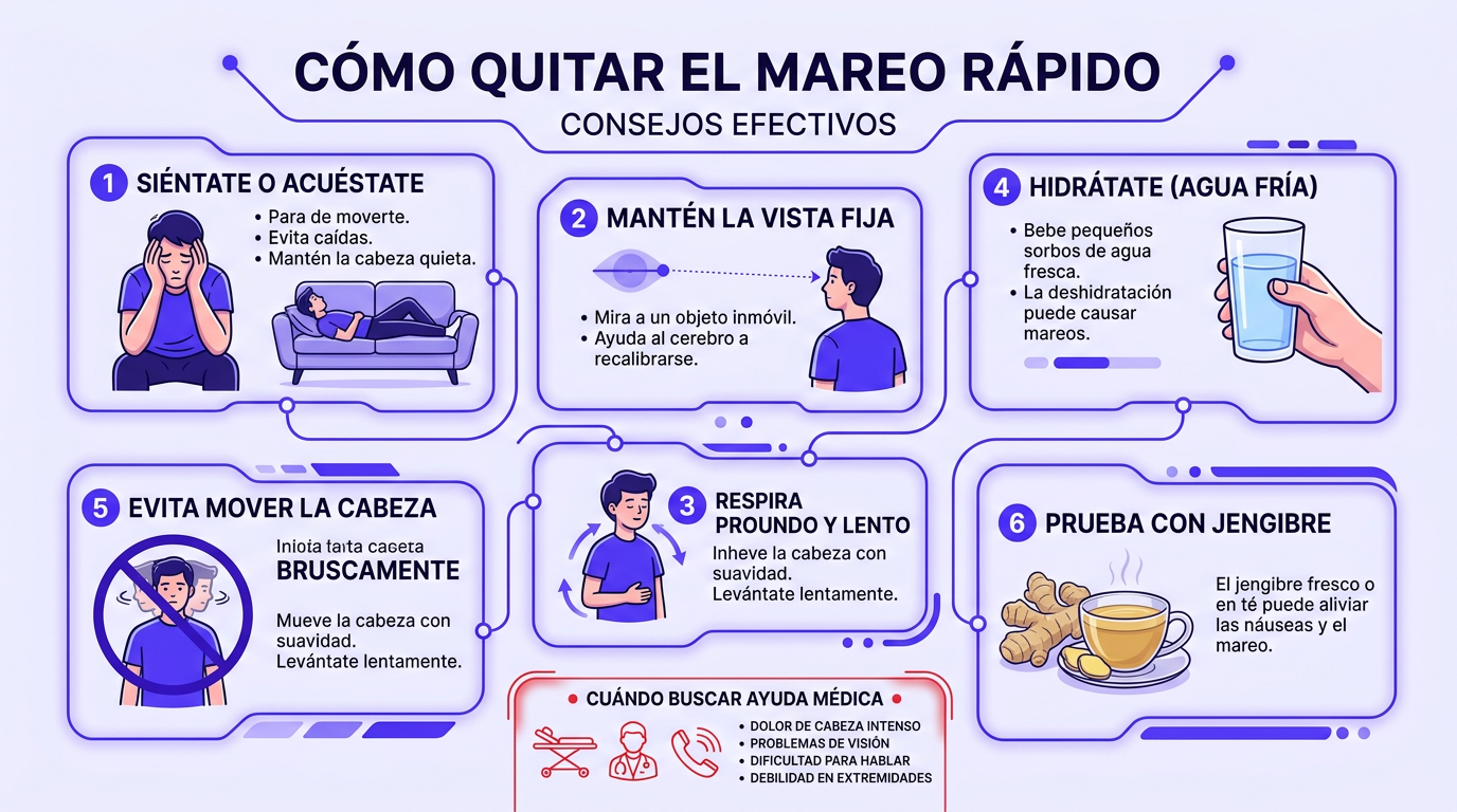 como quitar el mareo rapido