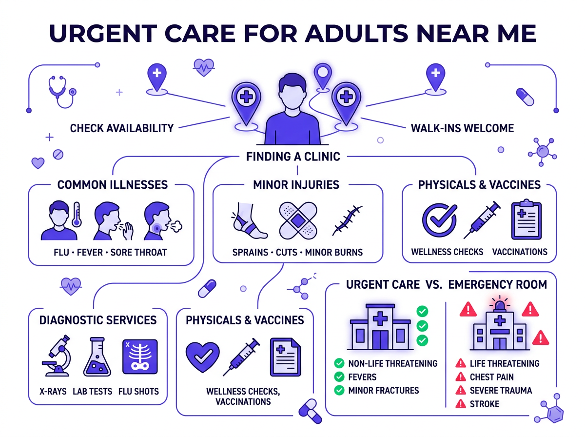 urgent care for adults near me symptom guide