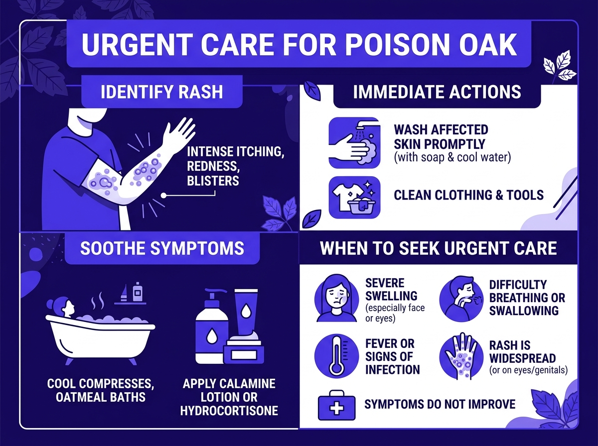 urgent care for poison oak symptom guide