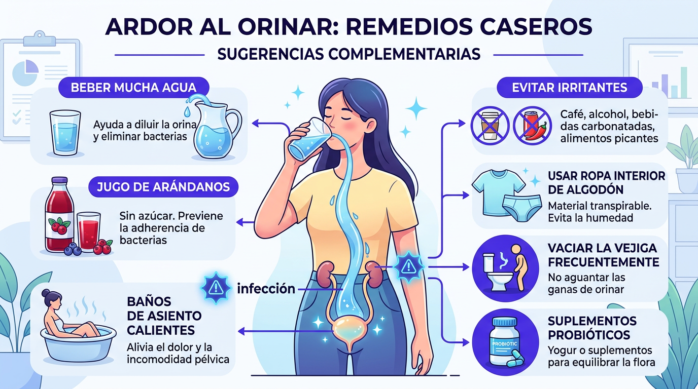 ardor al orinar remedios caseros