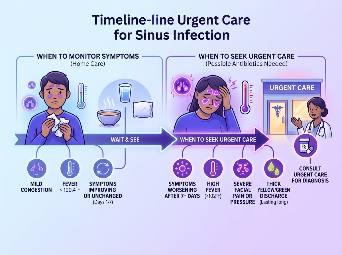 When to seek urgent care for can urgent care give antibiotics for sinus infection