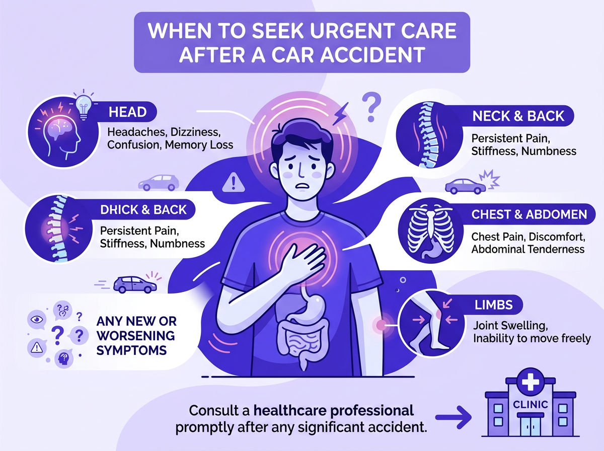When to seek urgent care for urgent care after car accident